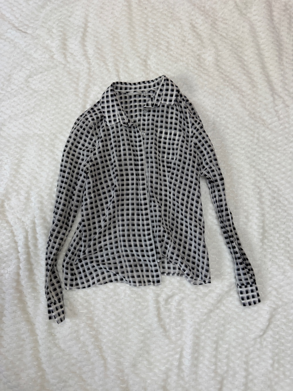 Halogen Black and White Checked Button-Down Shirt